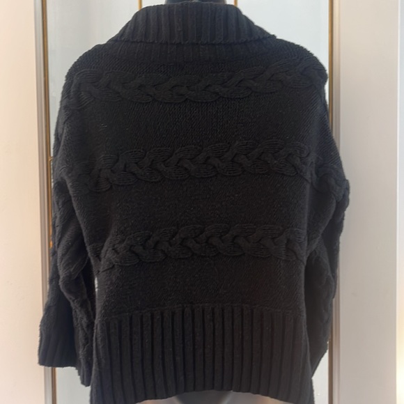 CANDIES BUTTON UP BLACK SWEATER - Picture 3 of 4